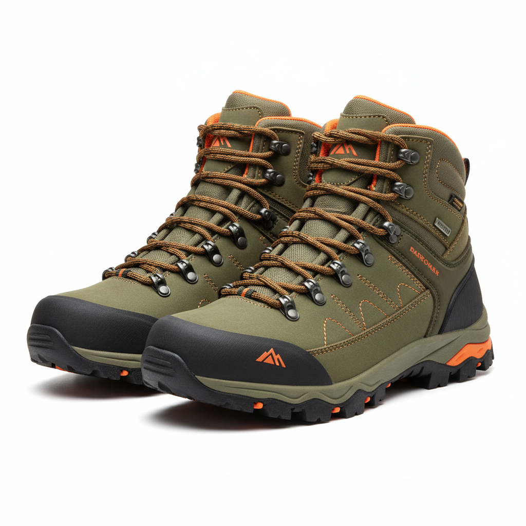 Waterproof Hiking Boots - Olive Green